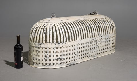 Large Painted Basket Weave Chandelier #2