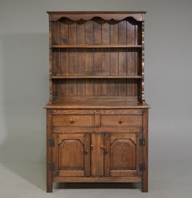 British Oak Plate Rack Dresser