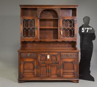 British Leaded Glass Dresser / Cupboard