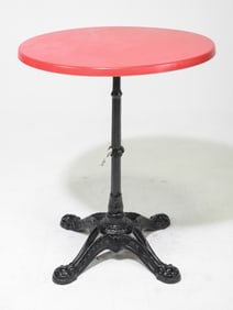 Cast Iron Base Red Top Pub / Bistro Table