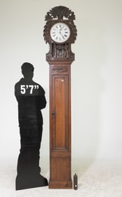 French Narrow Oak St Nicolas Clock c.1890's