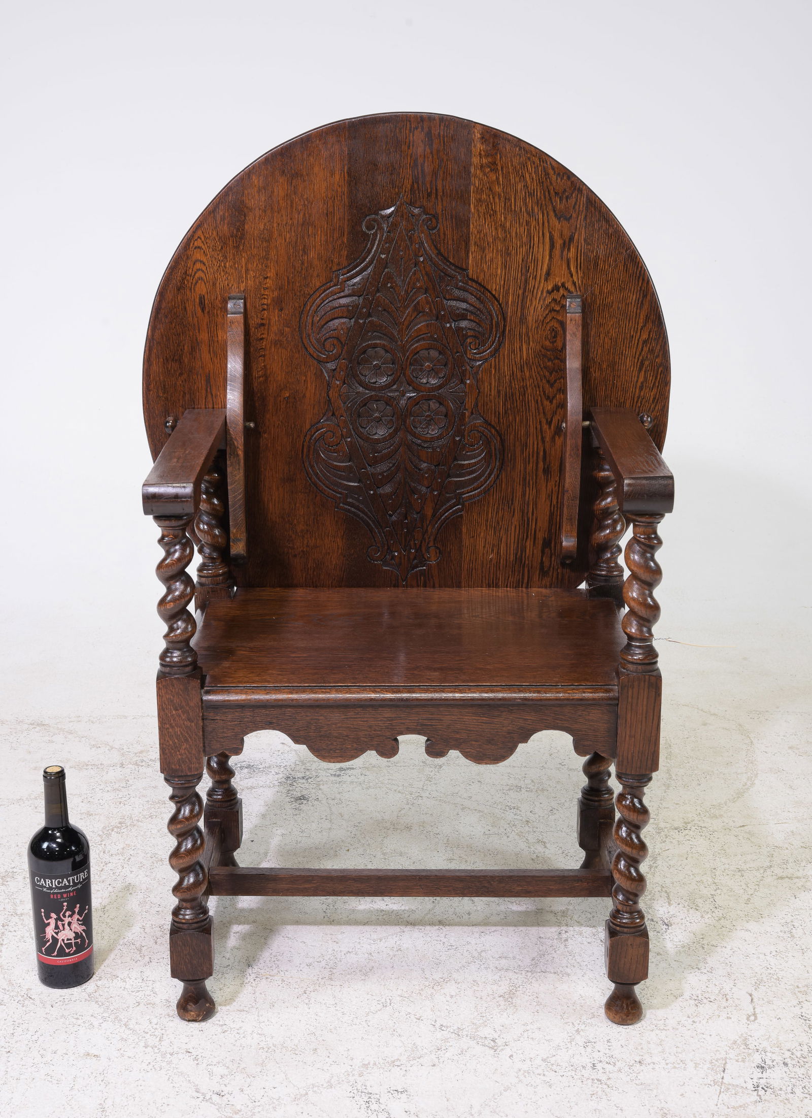 British Carved Oak Barley Twist Monks Chair / Table (1 of 4)