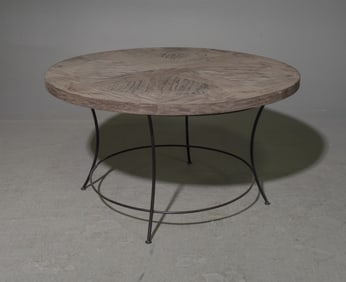 Painted Top Occasional Metal Base Table