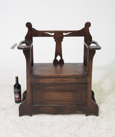 Small British Oak Hall Bench