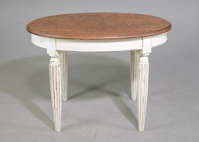 Painted Oak Oval Occasional Table