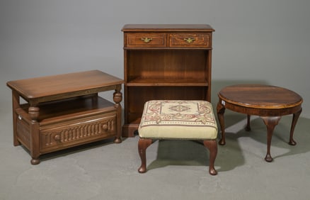 4pcs Open Bookshelf, Occasional Table, Foot Stool, ETC