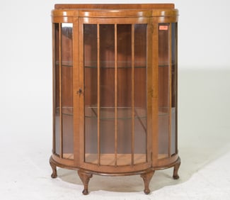 English Walnut Display Cabinet