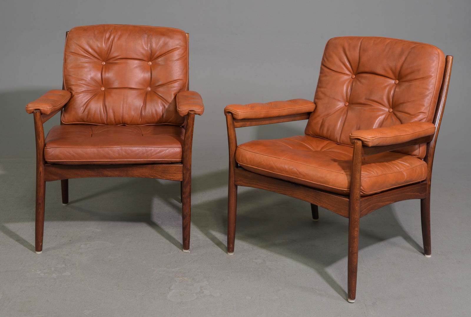 2 Mid Century Leather Arm Chairs - Gote Mobler (1 of 4)