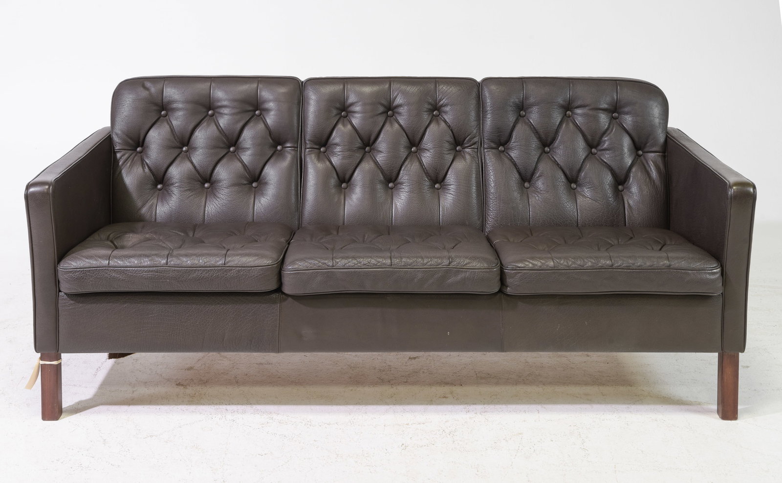 Danish Modern Black Leather 3 Seater Sofa (1 of 5)