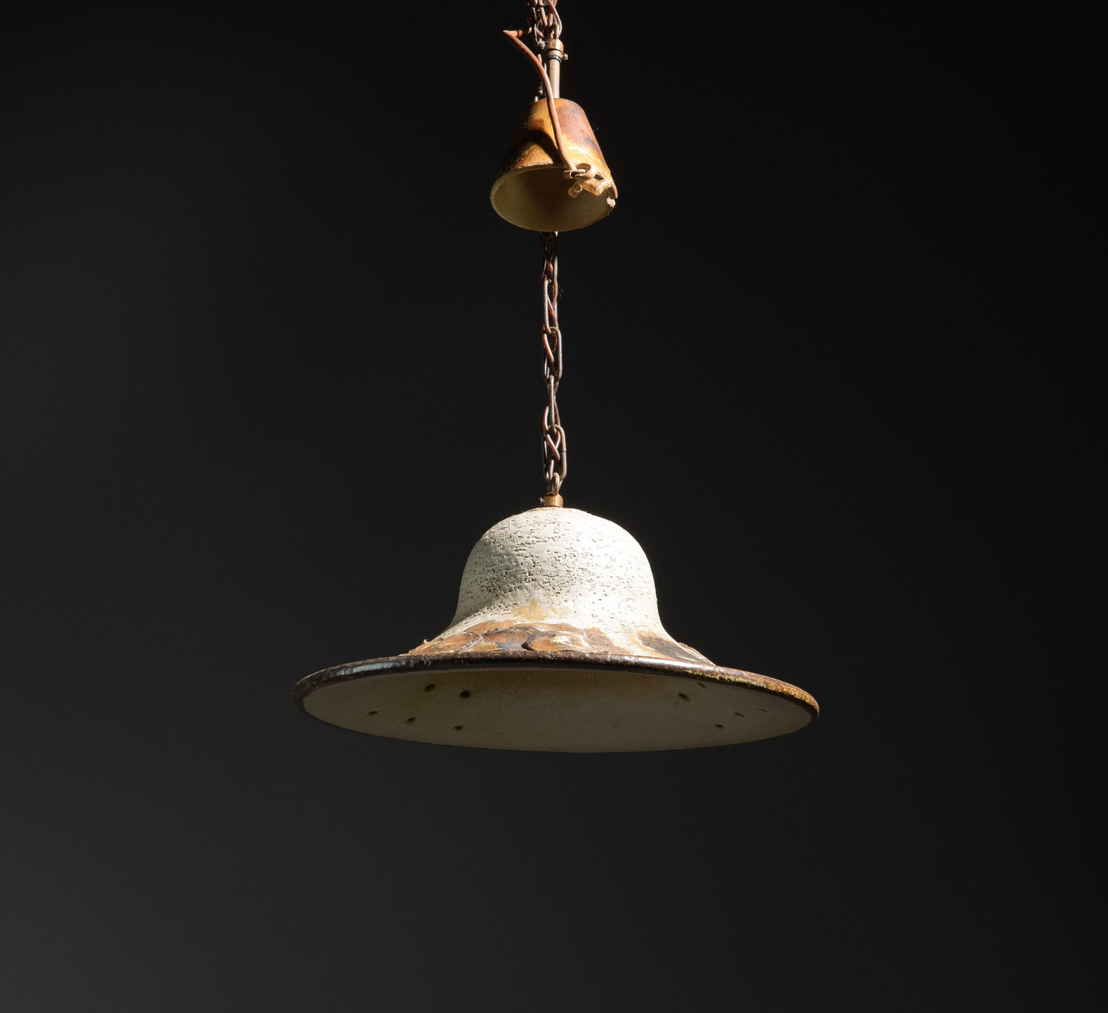 Danish Hand Made Pottery Chandelier #4: Danish Hand Made Pottery Chandelier - 7 in tall x 15 inch diameter - The measurement does not include the chain - This is marked