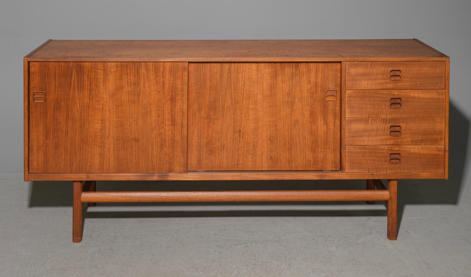 Danish Modern Sliding Doors Sideboard - Jensen: Danish Modern Sliding Doors Sideboard - Jensen - 33 inches tall x 71 x 17