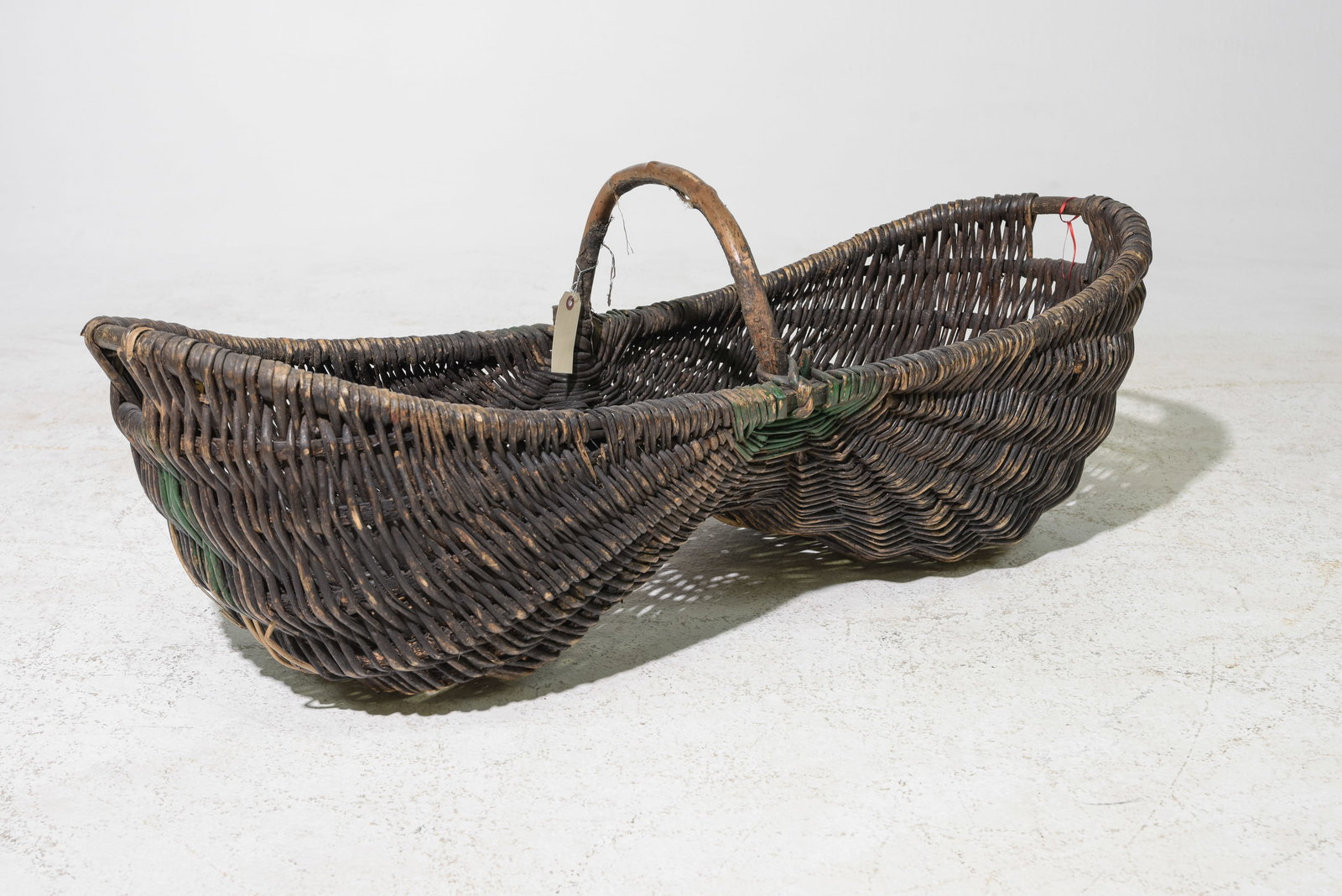 Antique French Wicker Buttocks Grape Harvest Basket (1 of 3)