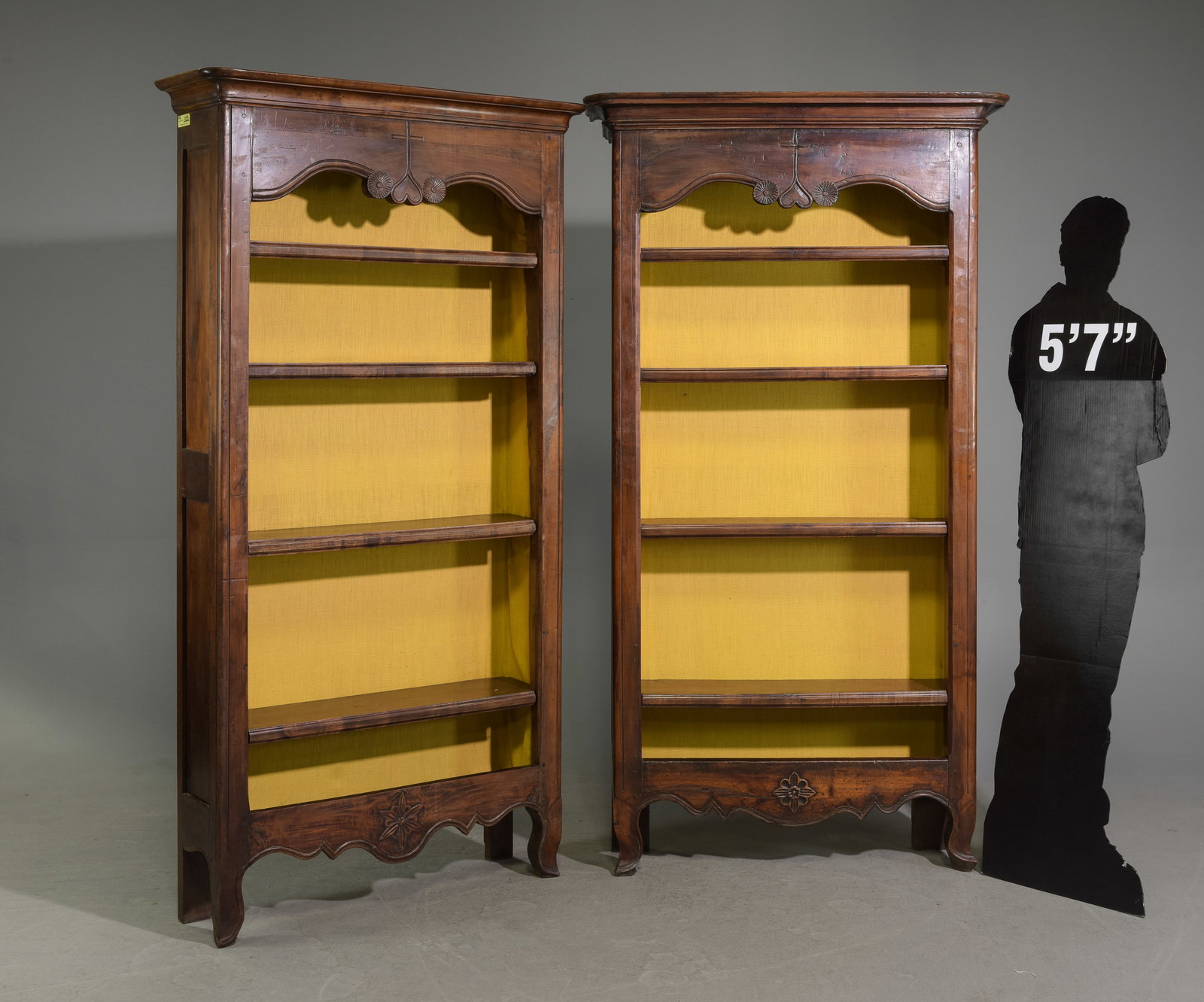 2 Louis XV Style Oak Narrow Bookshelves (1 of 6)