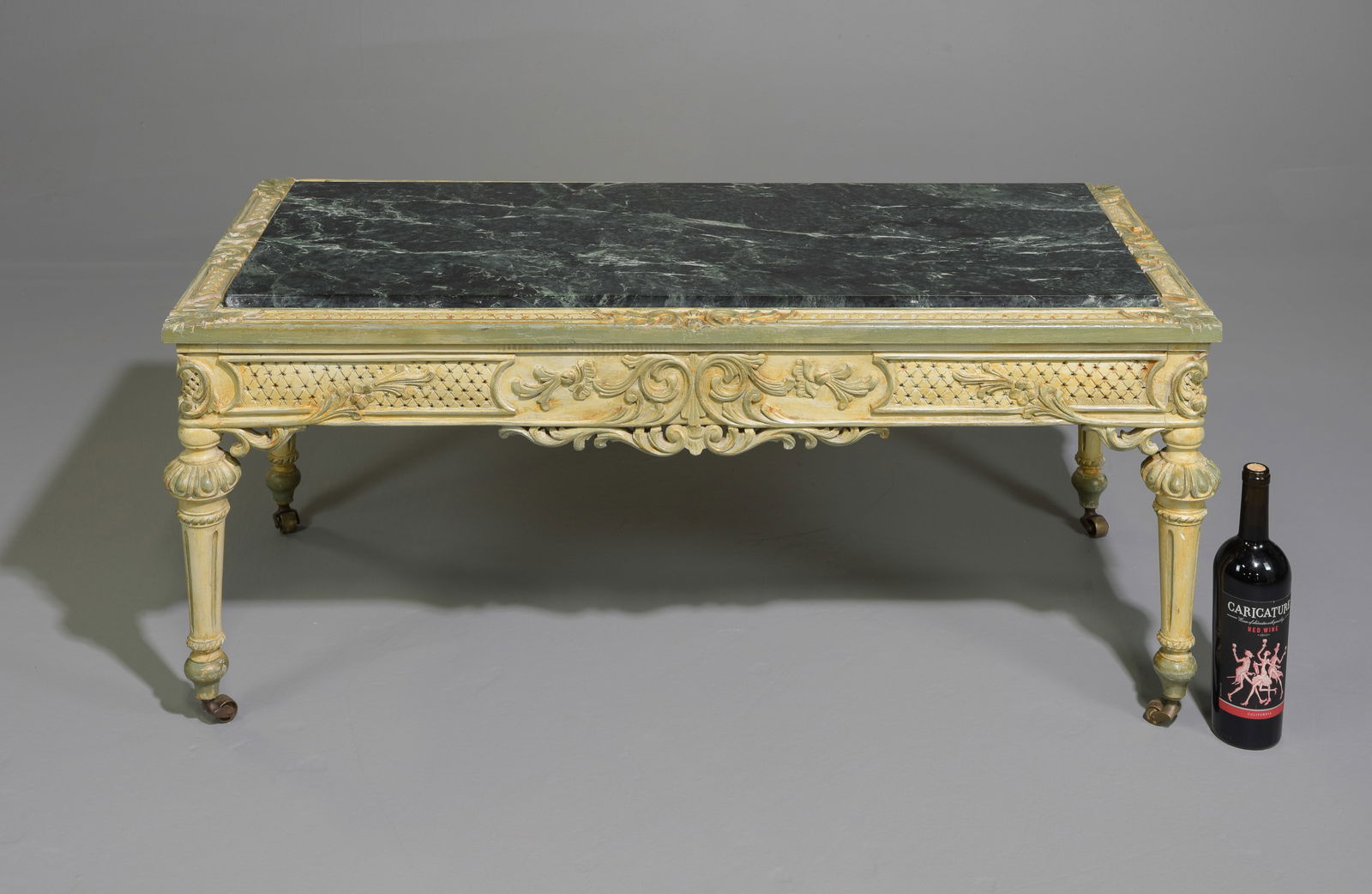 Louis XVI Style Green Marble Top Coffee Table (1 of 4)