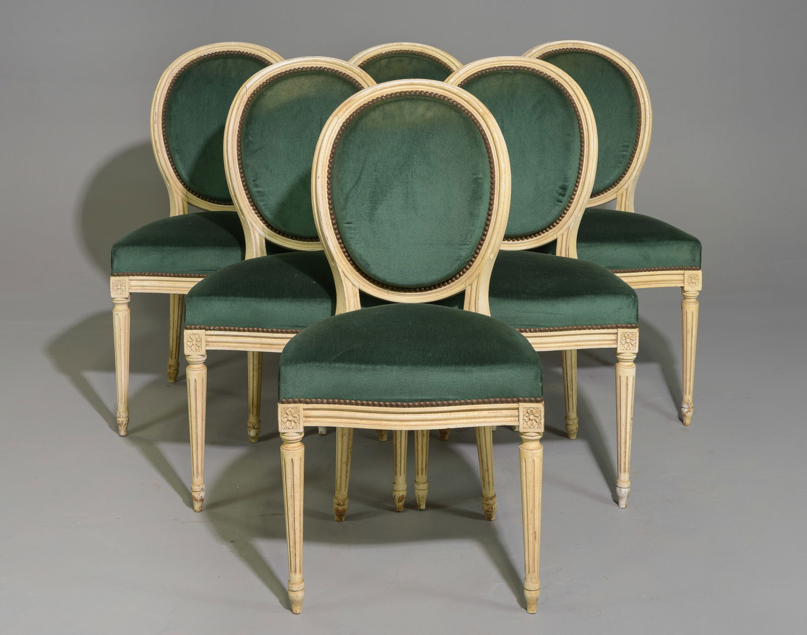 Set Of 6 Louis XVI Style Painted Dining Chairs (1 of 6)