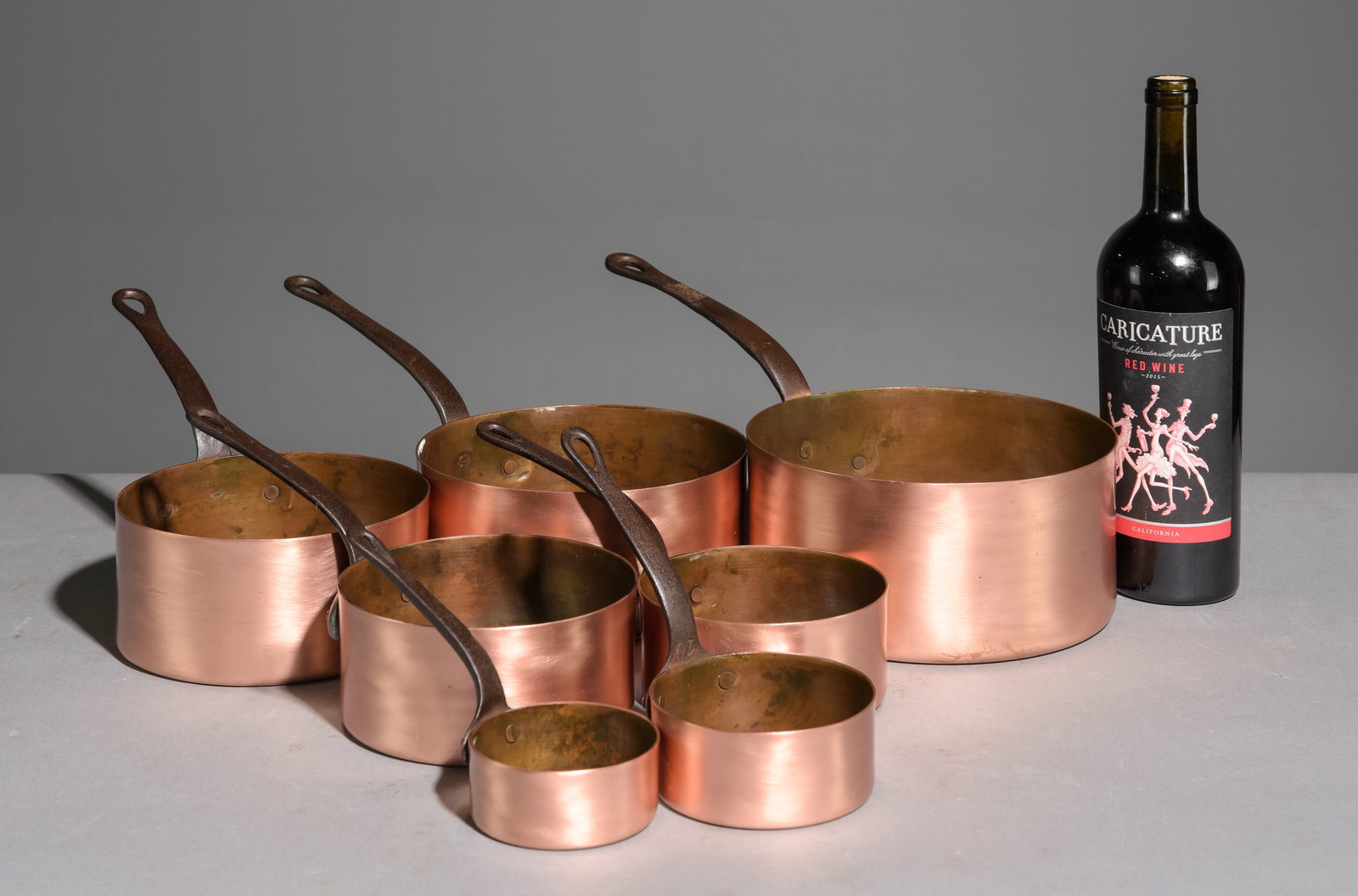 French Set of 7 Copper Sauce Pans (1 of 4)