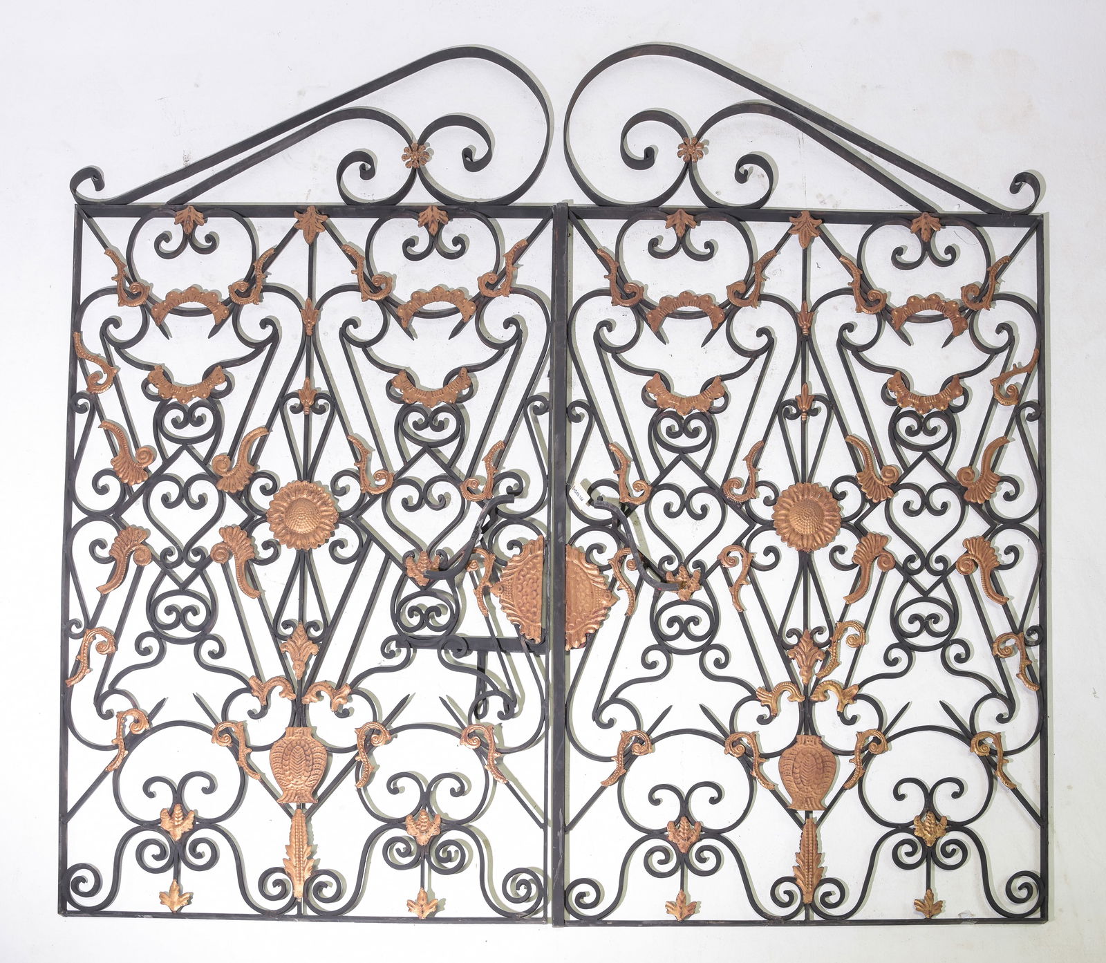 Large Iron Pair of Black & Bronze Finished Gates (1 of 5)