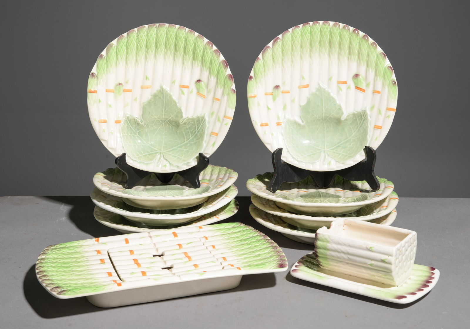 10pc Asparagus Plate Set - Platter, Plates & Sauce Boat (1 of 6)