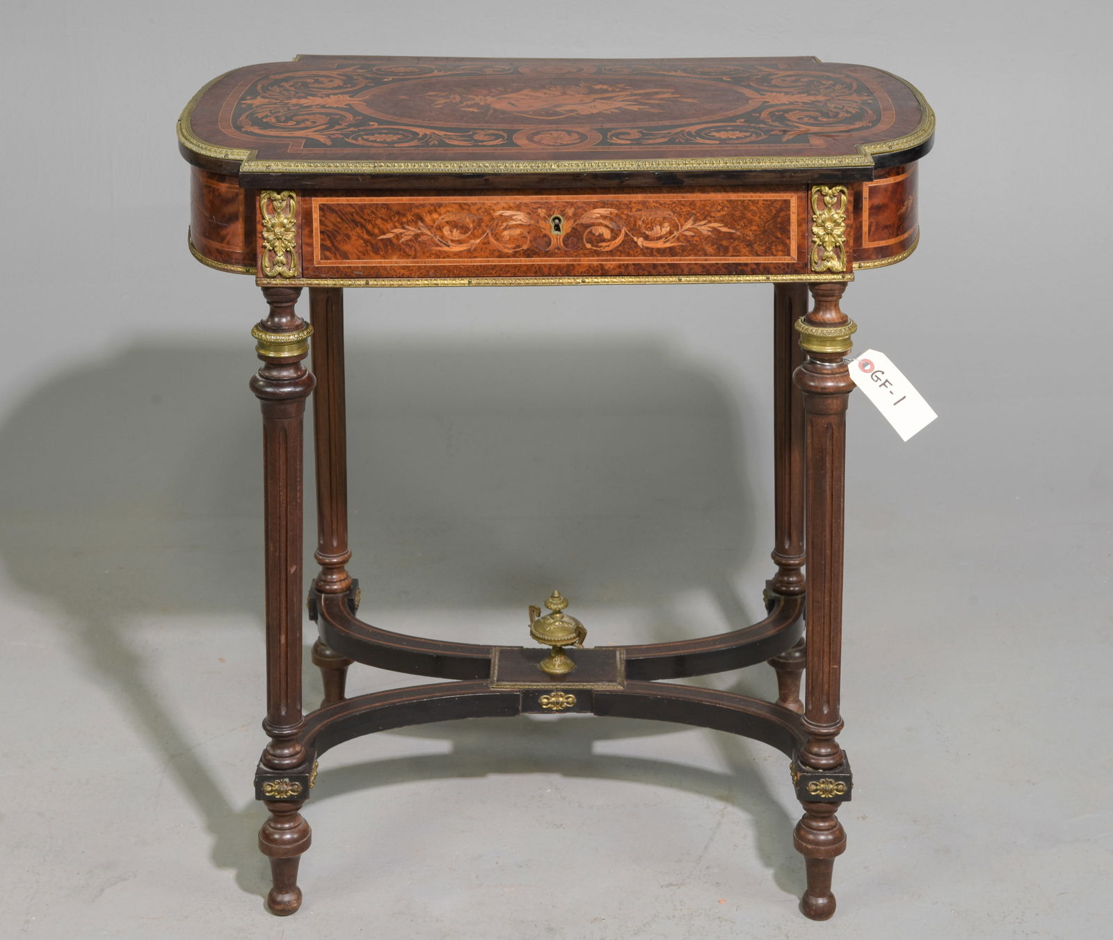 Louis XVI Style Marquetry Inlaid Dressing Table (1 of 7)