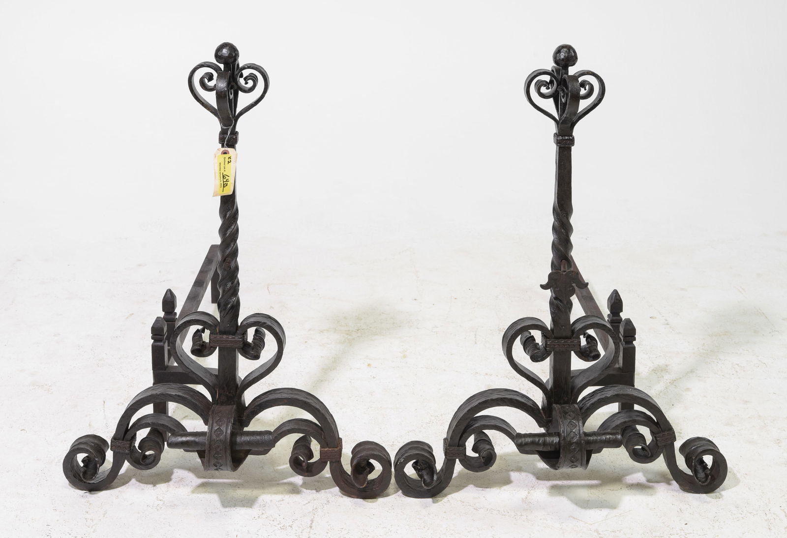French Pair of Large Heavy Iron Andirons #1 (1 of 4)