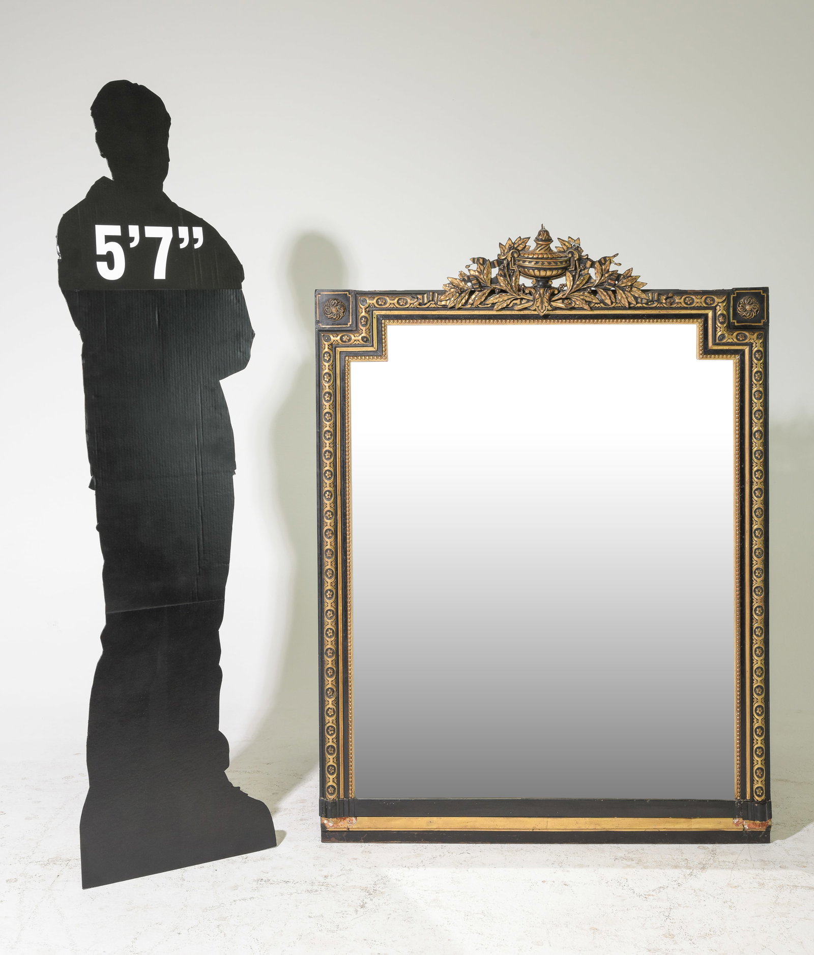 Louis XVI Style Black & Gold Framed Mirror (1 of 4)