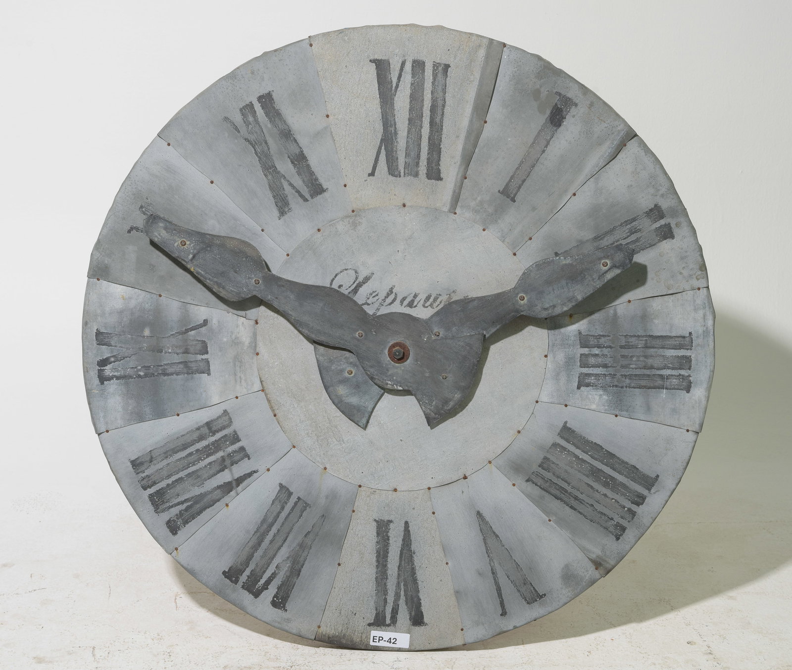 Large Heavy Metal Wrapped Wood Decorative Clock (1 of 5)