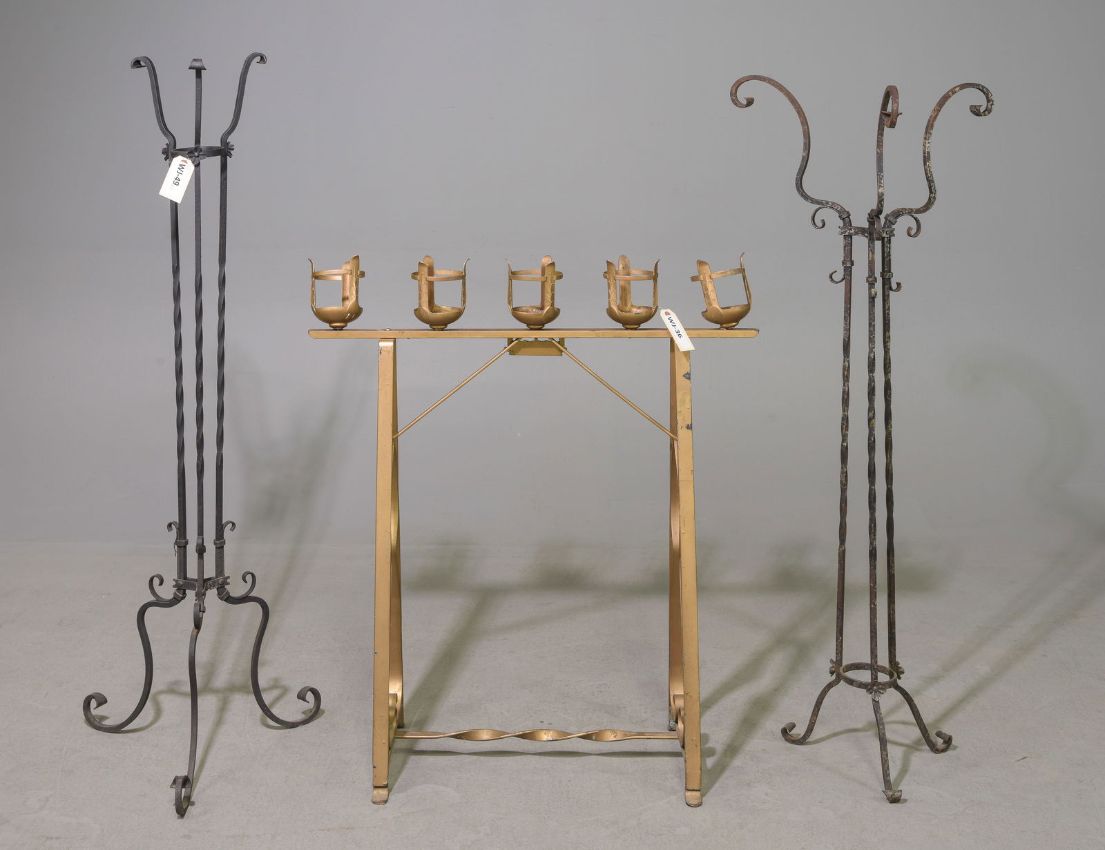 Three Painted Iron Torcheires / Candle Stands (1 of 4)