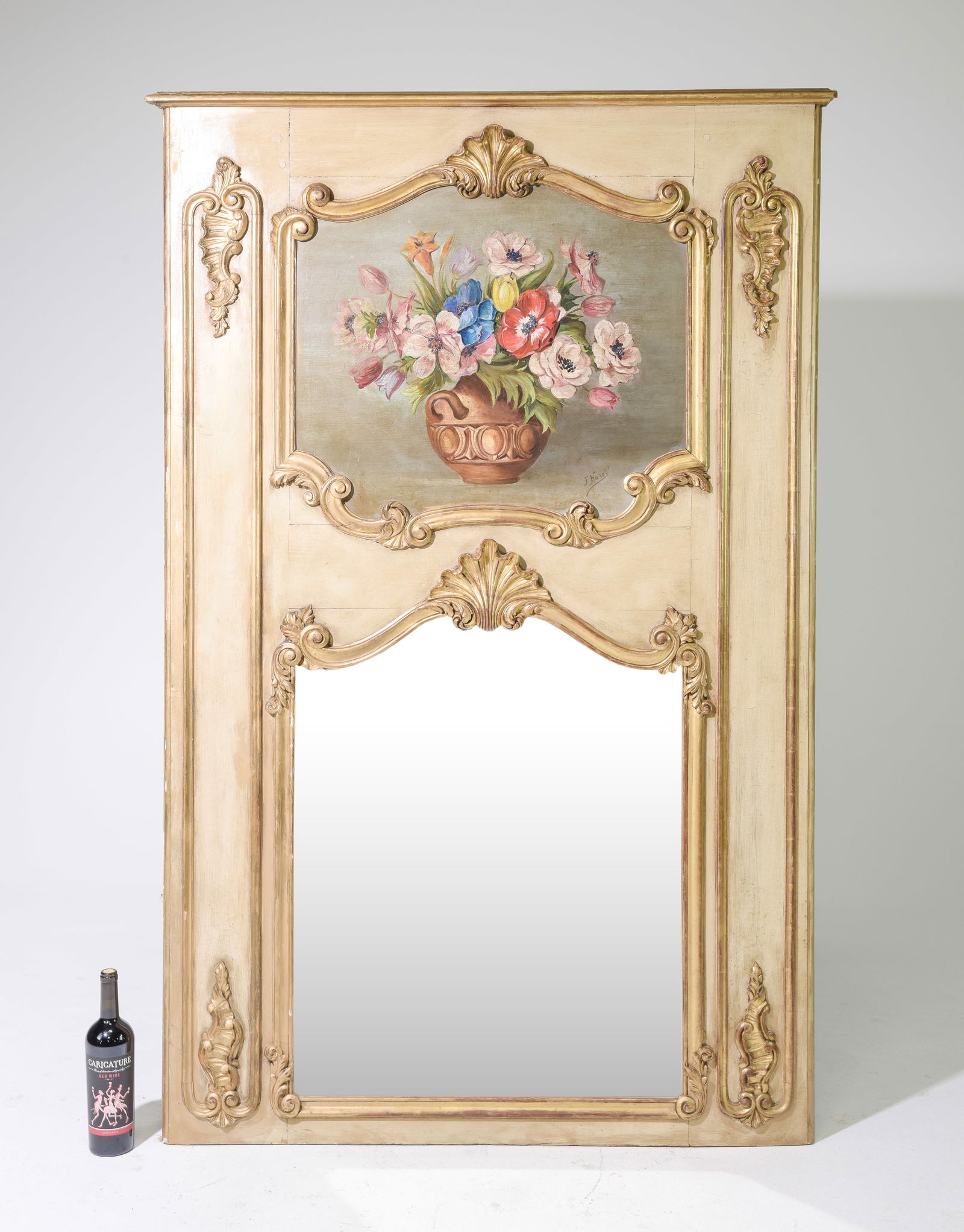 Louis XV Style Painted & Gilded Trumeau Mirror (1 of 6)