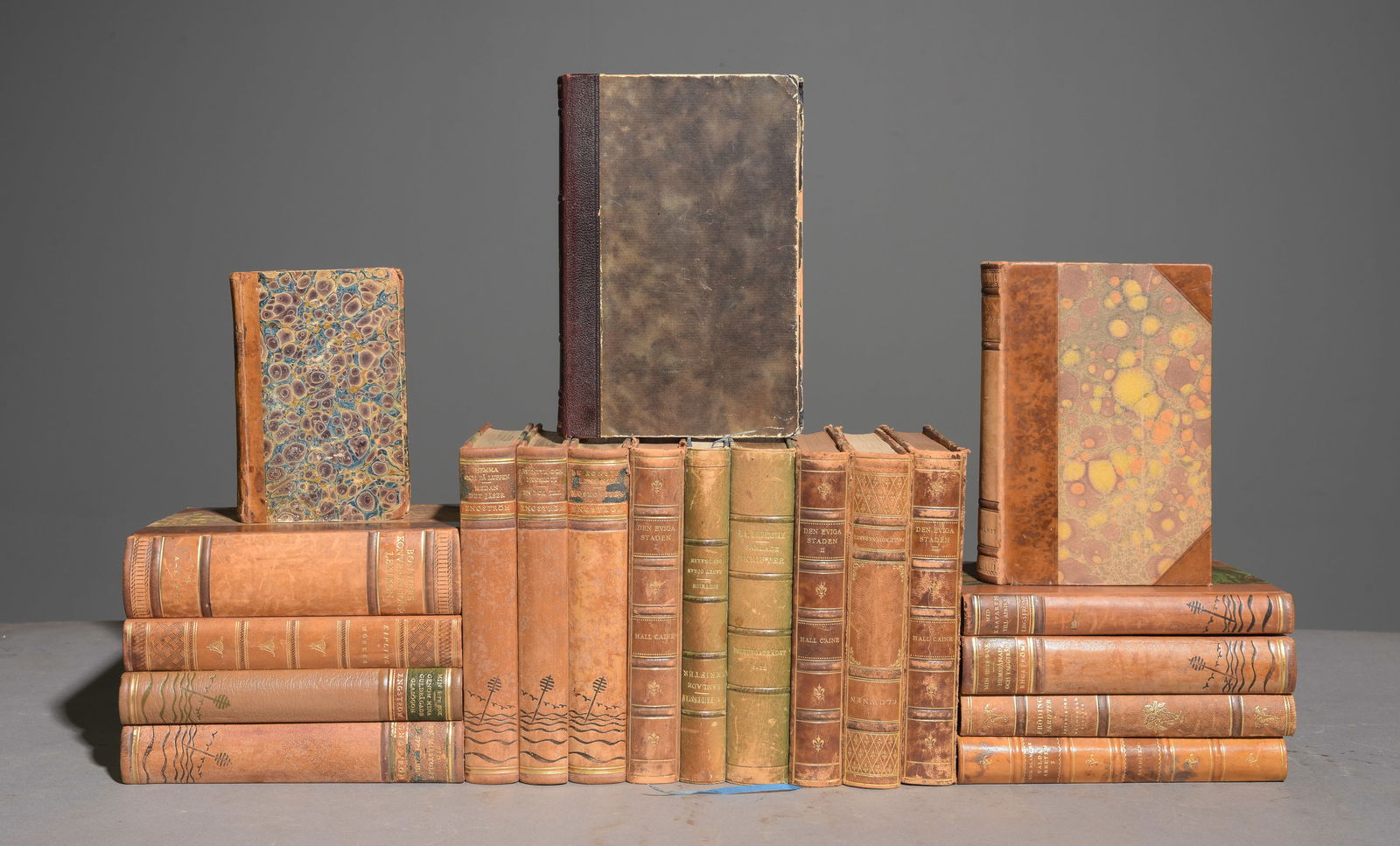 20 Assorted European Leather Bound Books #1 (1 of 6)