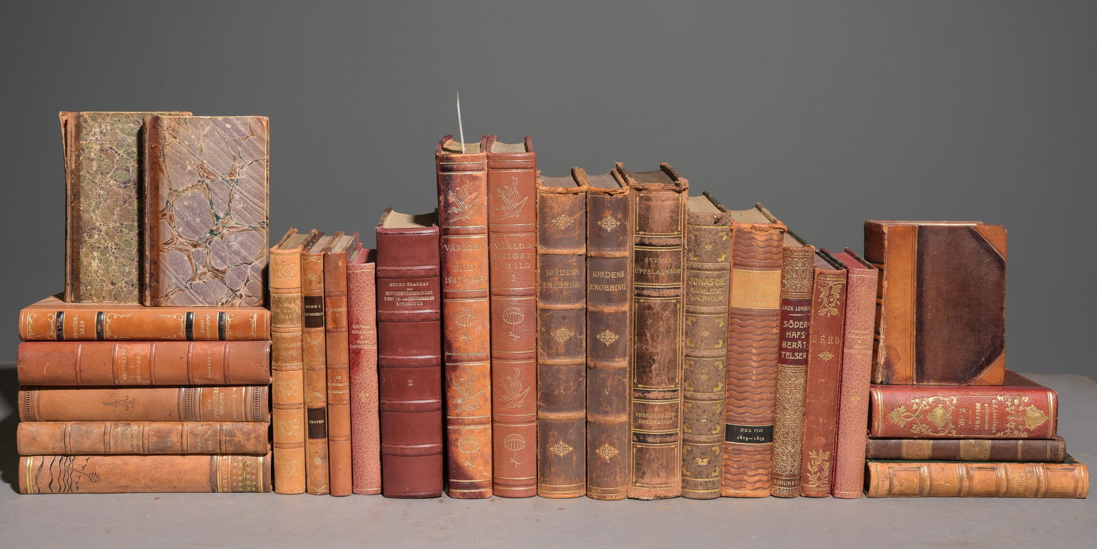 26 Assorted European Leather Bound Books (1 of 6)