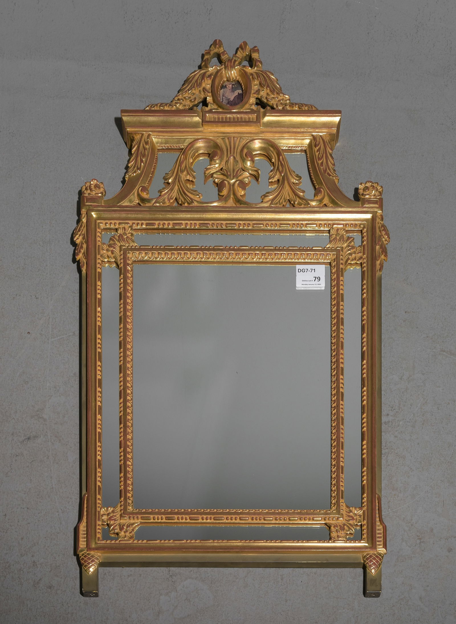 Louis XVI Style Gold Beech Wood Framed Mirror (1 of 5)