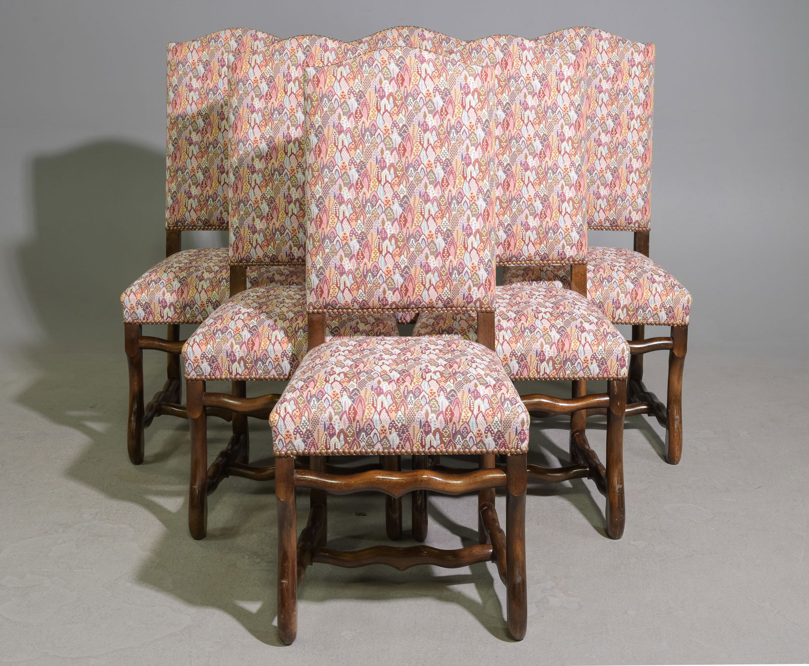 French Mouton Style Set of 6 Upholstered Dining Chairs (1 of 4)