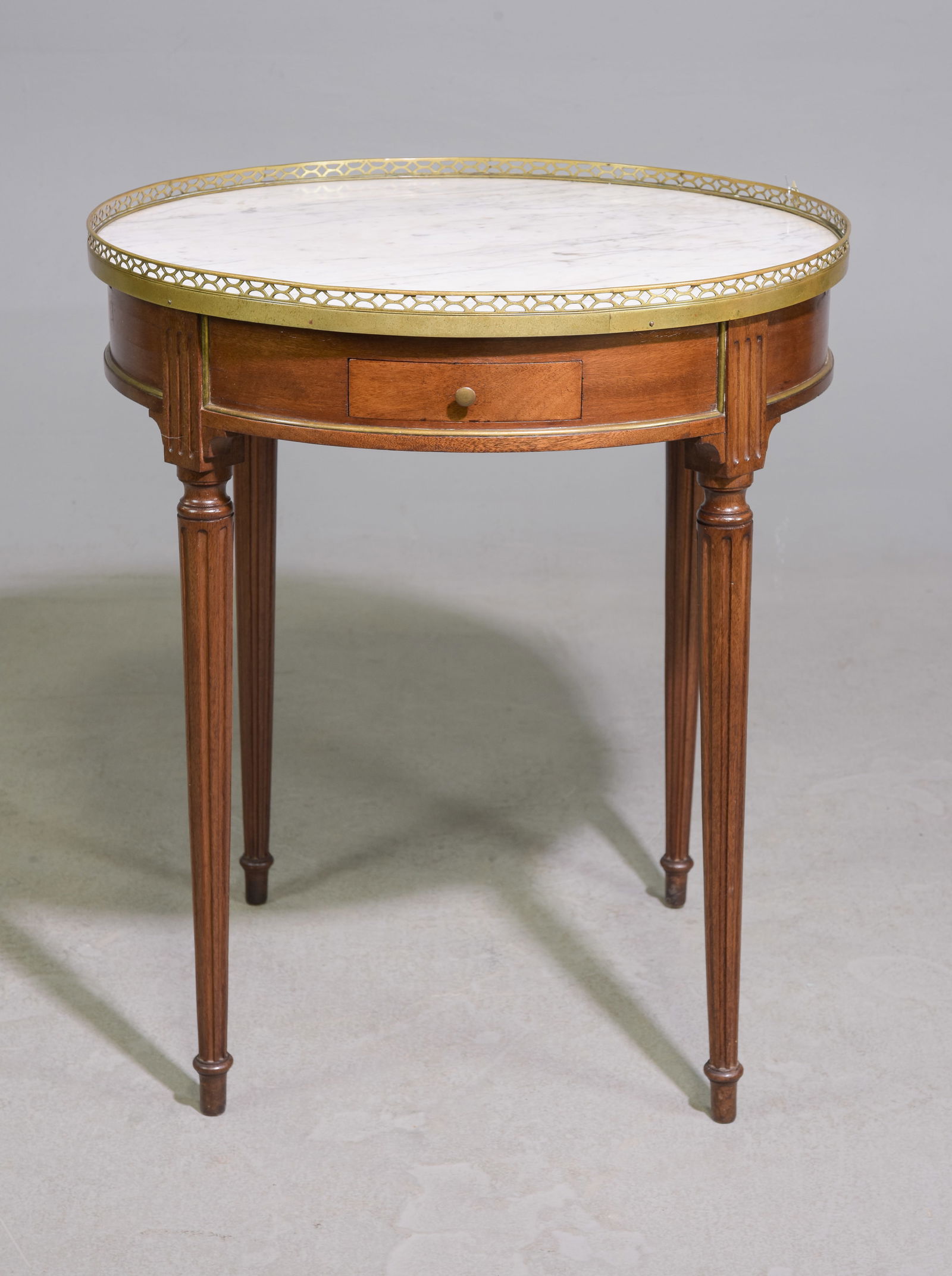 Louis XVI Style Walnut Marble Top Boulette Table (1 of 3)