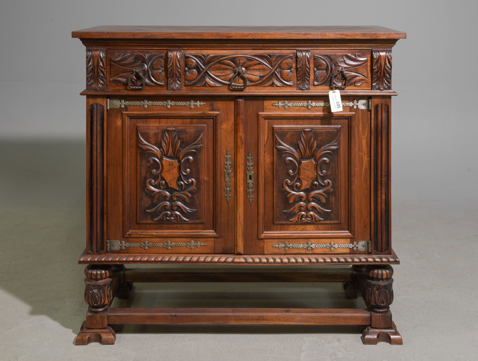 Spanish Style Carved Walnut Server / Buffet (1 of 7)