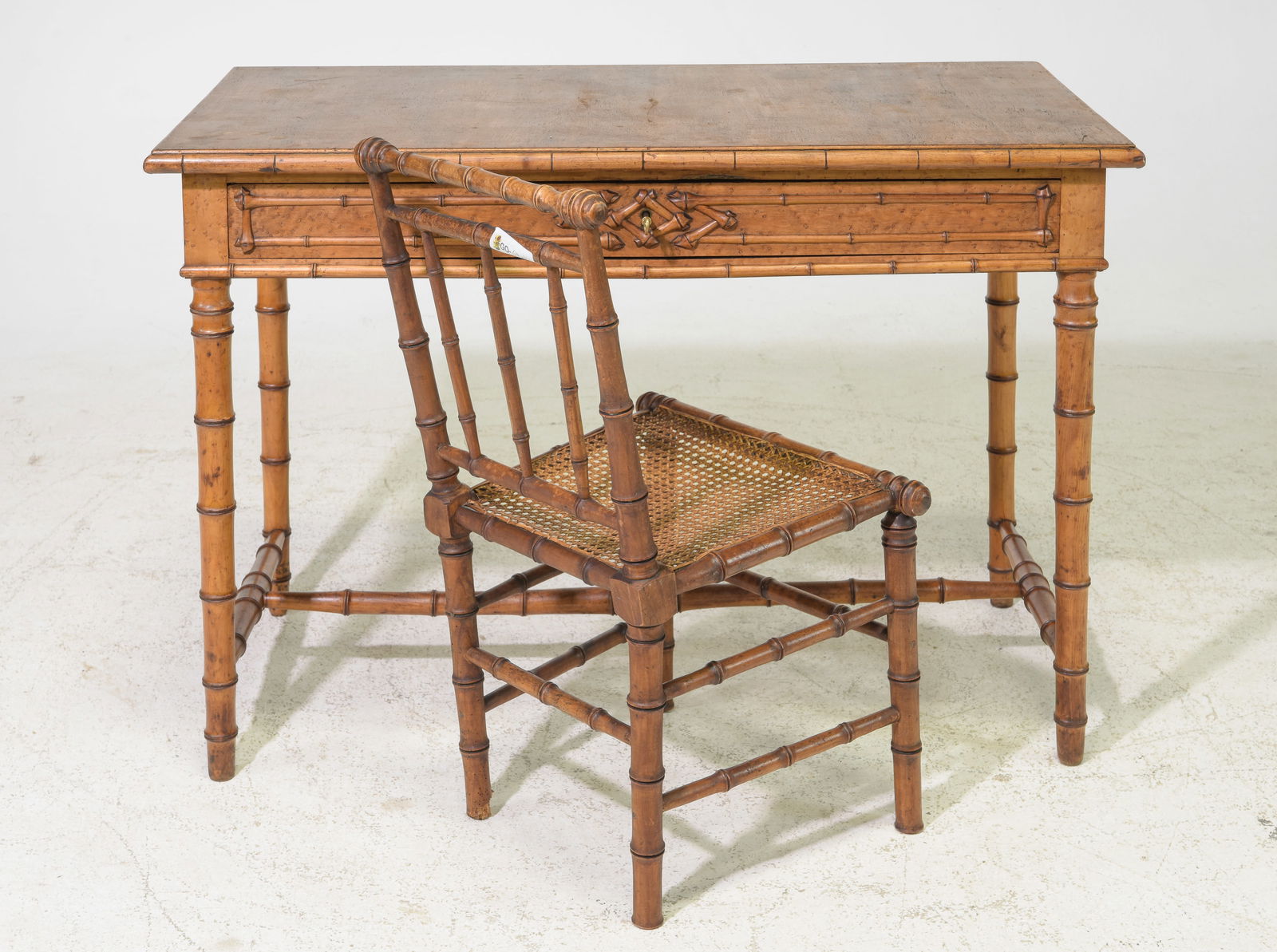 Faux Bamboo Writing Table / Desk & Chair (1 of 4)