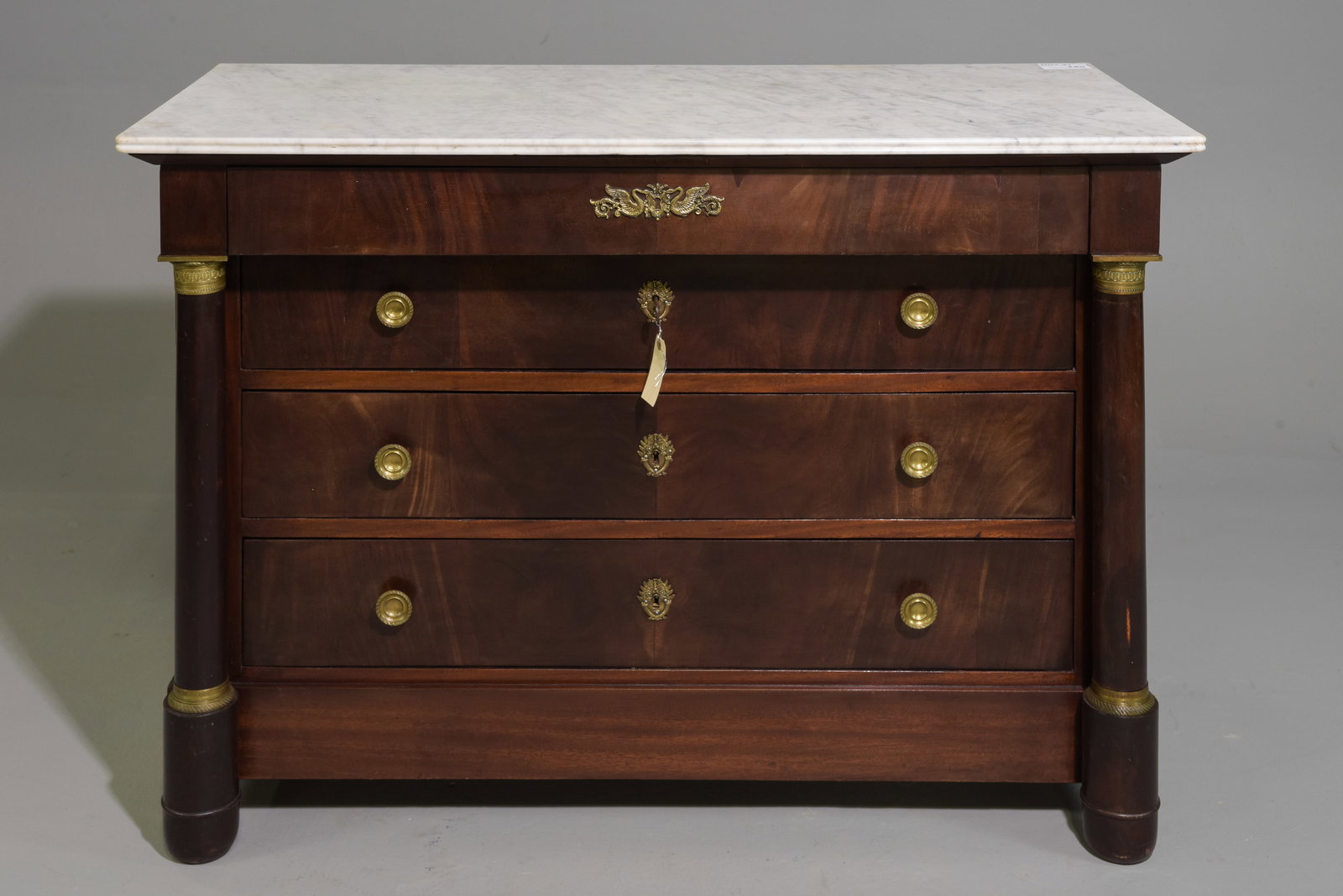 French Empire Style White Marble Top Chest (1 of 5)
