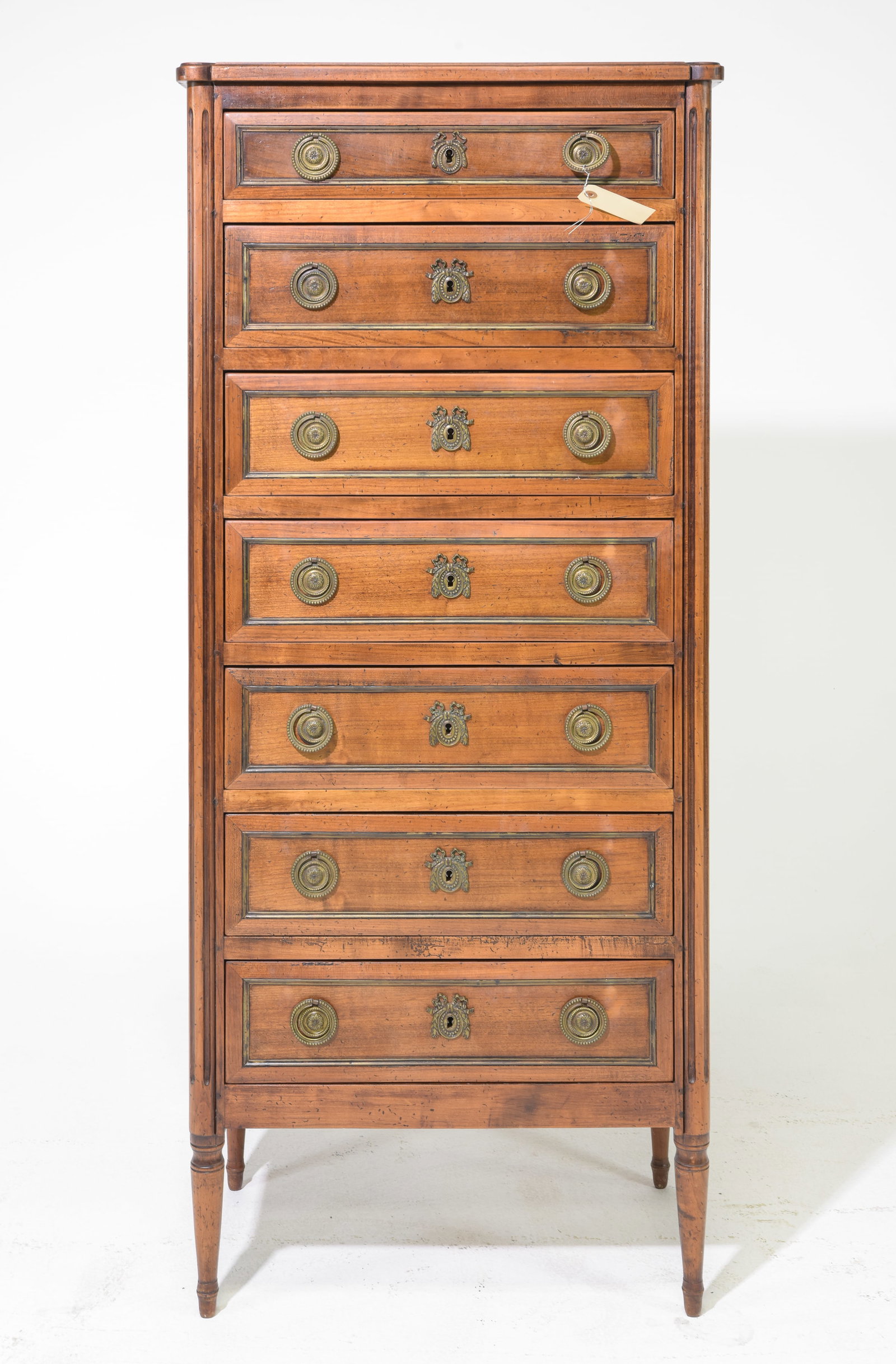Louis XVI Style Walnut Semaniere / 7 Drawer Chest (1 of 8)