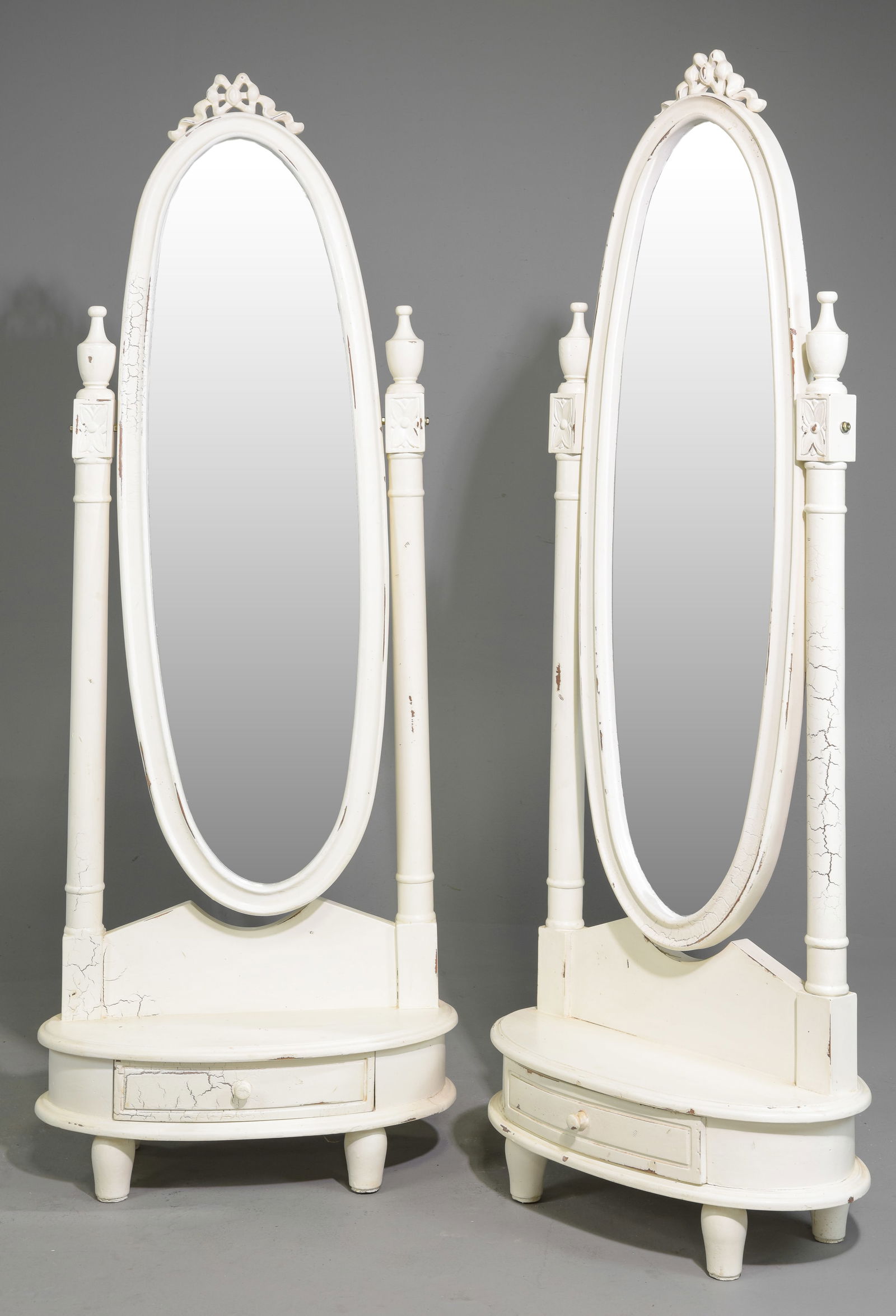 Pair Of Painted Cheval / Dressing Mirrors (1 of 5)