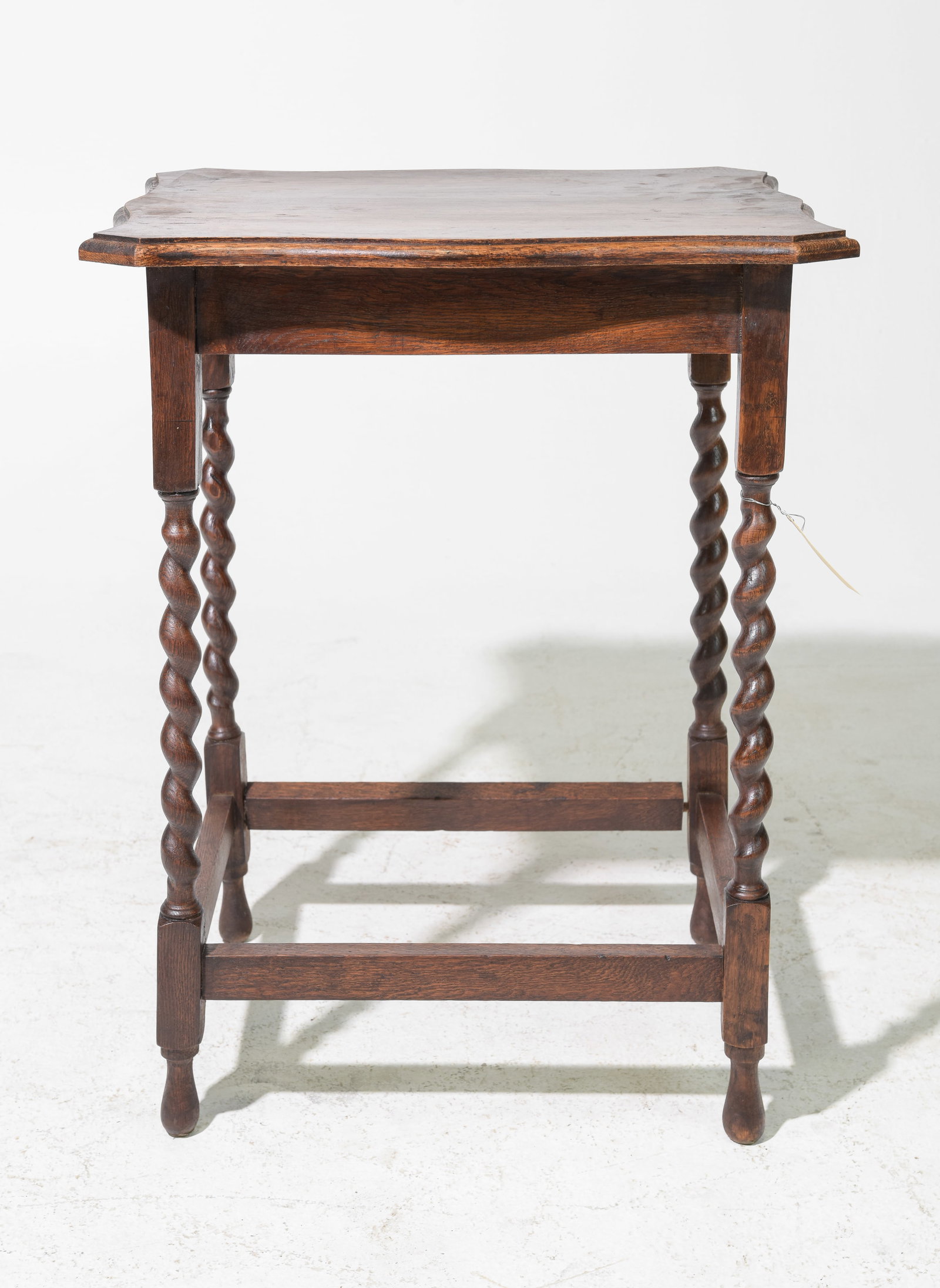 British Oak Barley Twist Occasional Table #2: British Oak Barley Twist Occasional Table c.1920's-30's - 29 in tall x 23 x 19.5