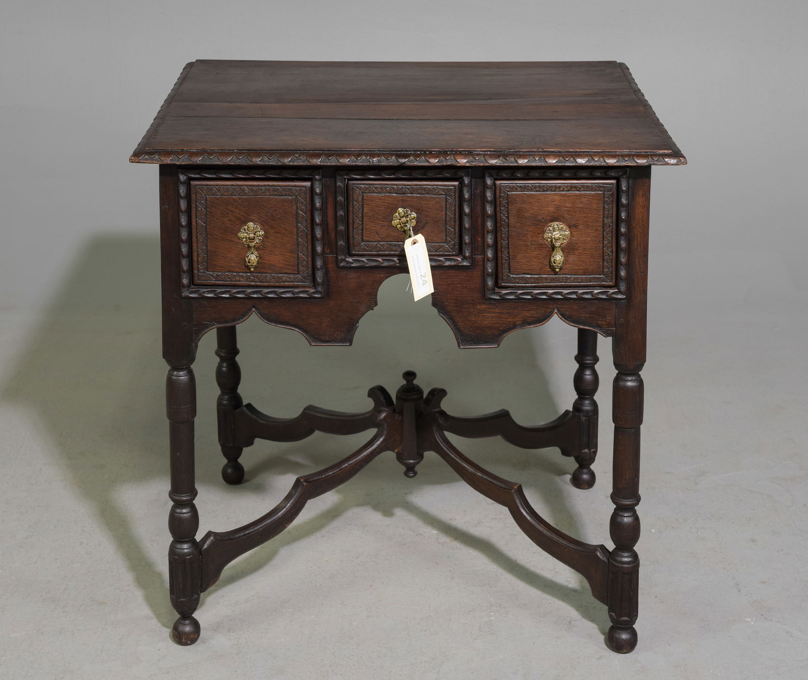 British Oak Three Drawer Occasional Table (1 of 5)