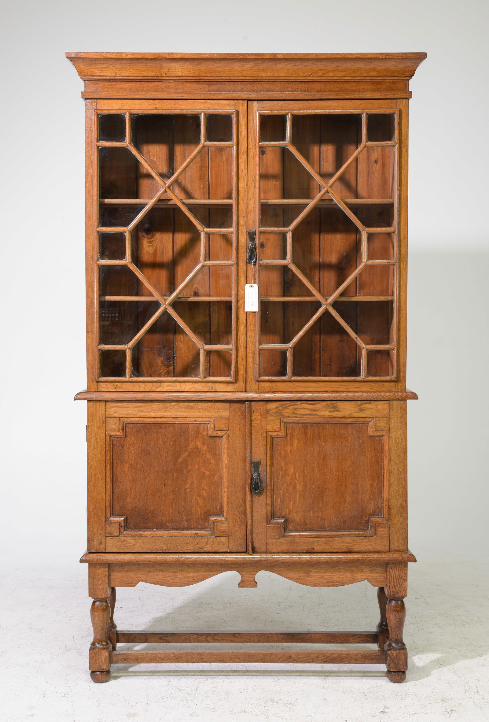 Jacobean Light Oak Bookcase / Cupboard (1 of 3)