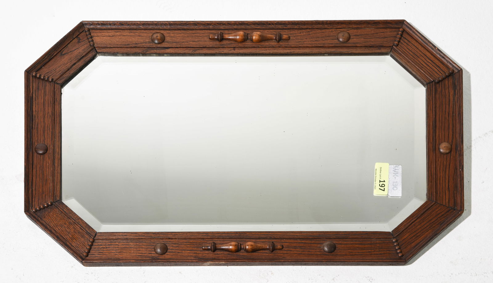 Jacobean Oak Framed Beveled Mirror #2 (1 of 3)