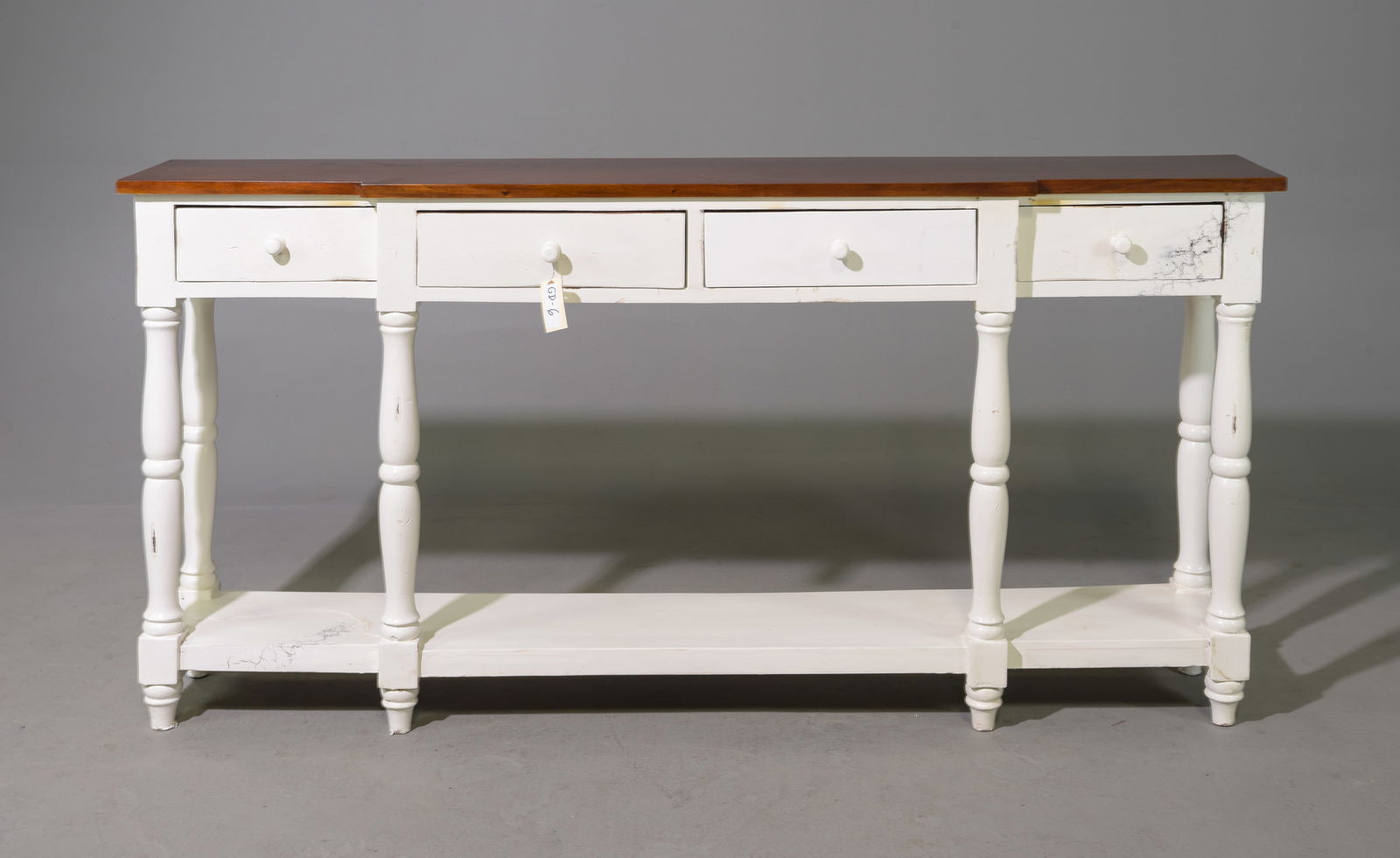 Painted Narrow Four Drawer Hall / Sofa Table (1 of 4)