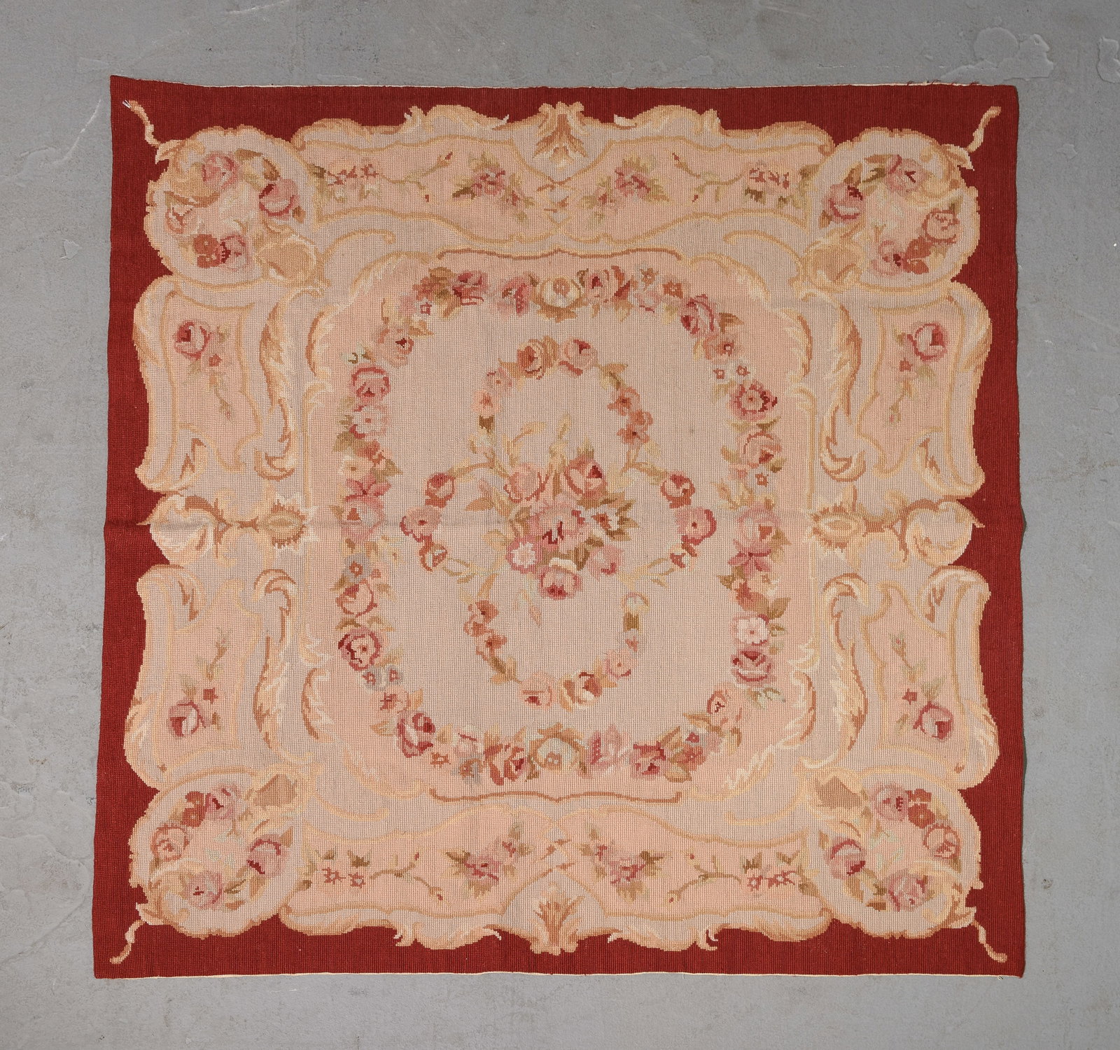 Needlepoint Aubusson Rug - 4' x 4' (1 of 4)