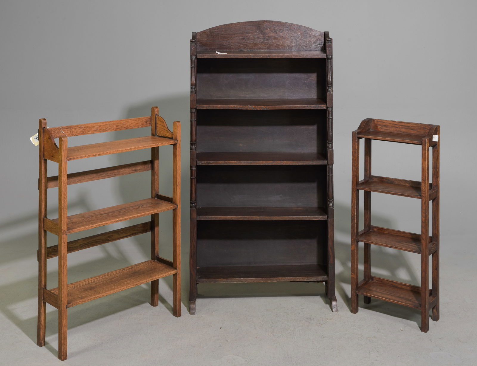 Three Assorted British Oak Book Shelves / Racks (1 of 5)