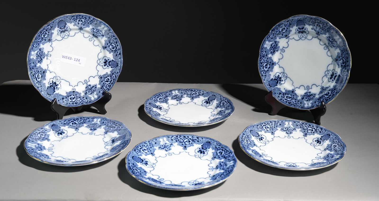 6 Assorted Blue & White Plates (1 of 4)