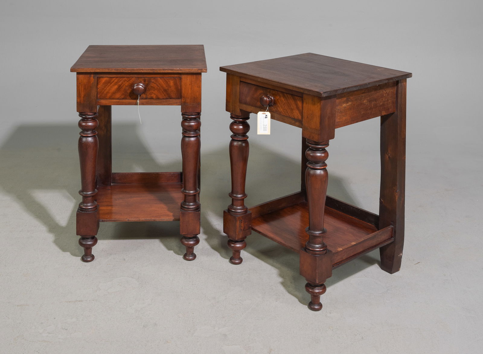 British Pair of Mahogany End Tables with Drawers (1 of 6)