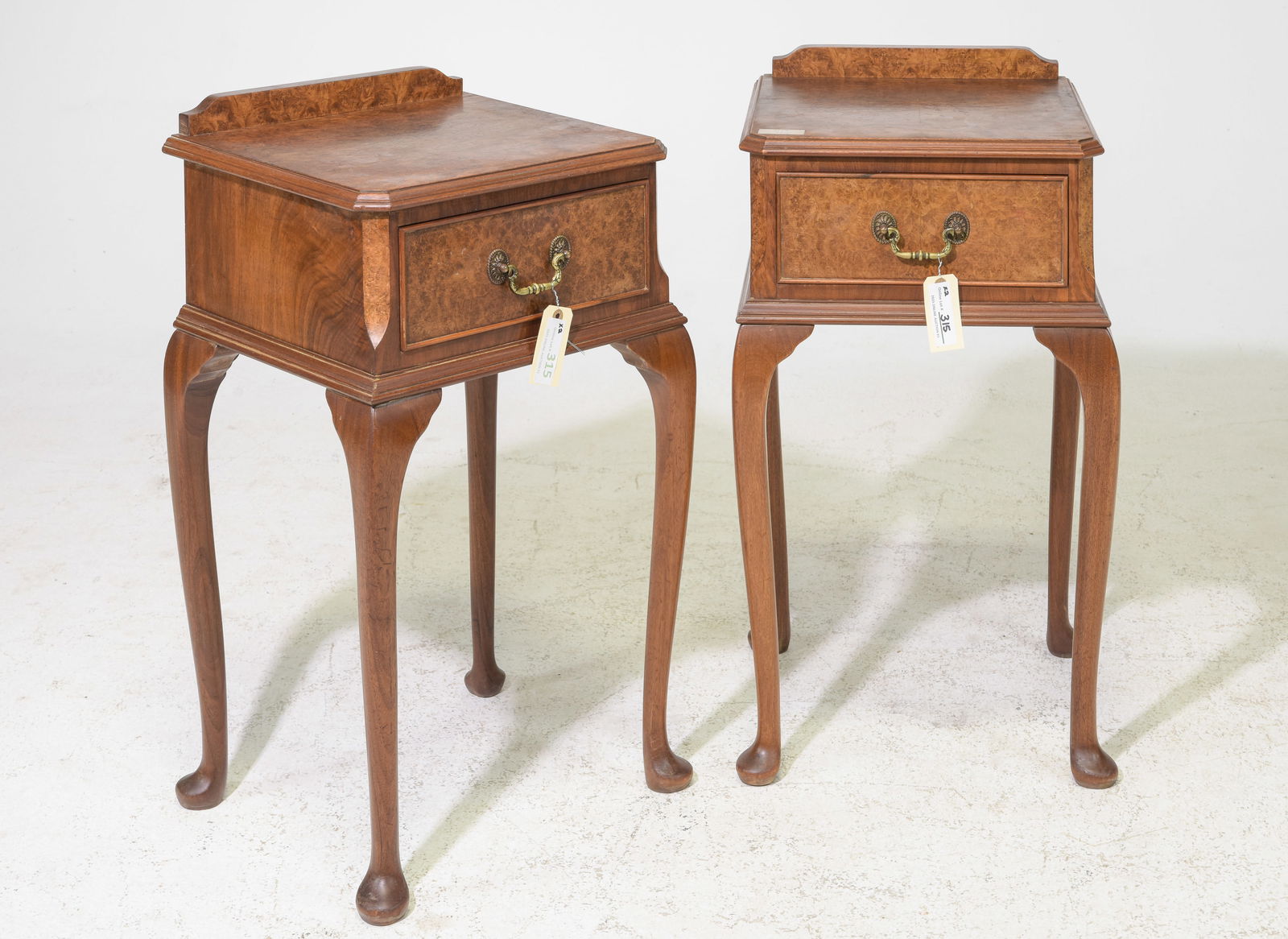 English Walnut Pair of Nightstands / Occasional Tables (1 of 4)