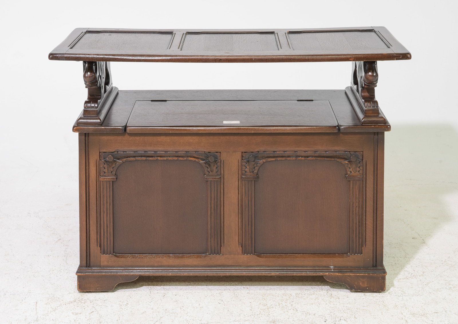 English Oak Monks Hall Bench c.1930's-40's (1 of 6)