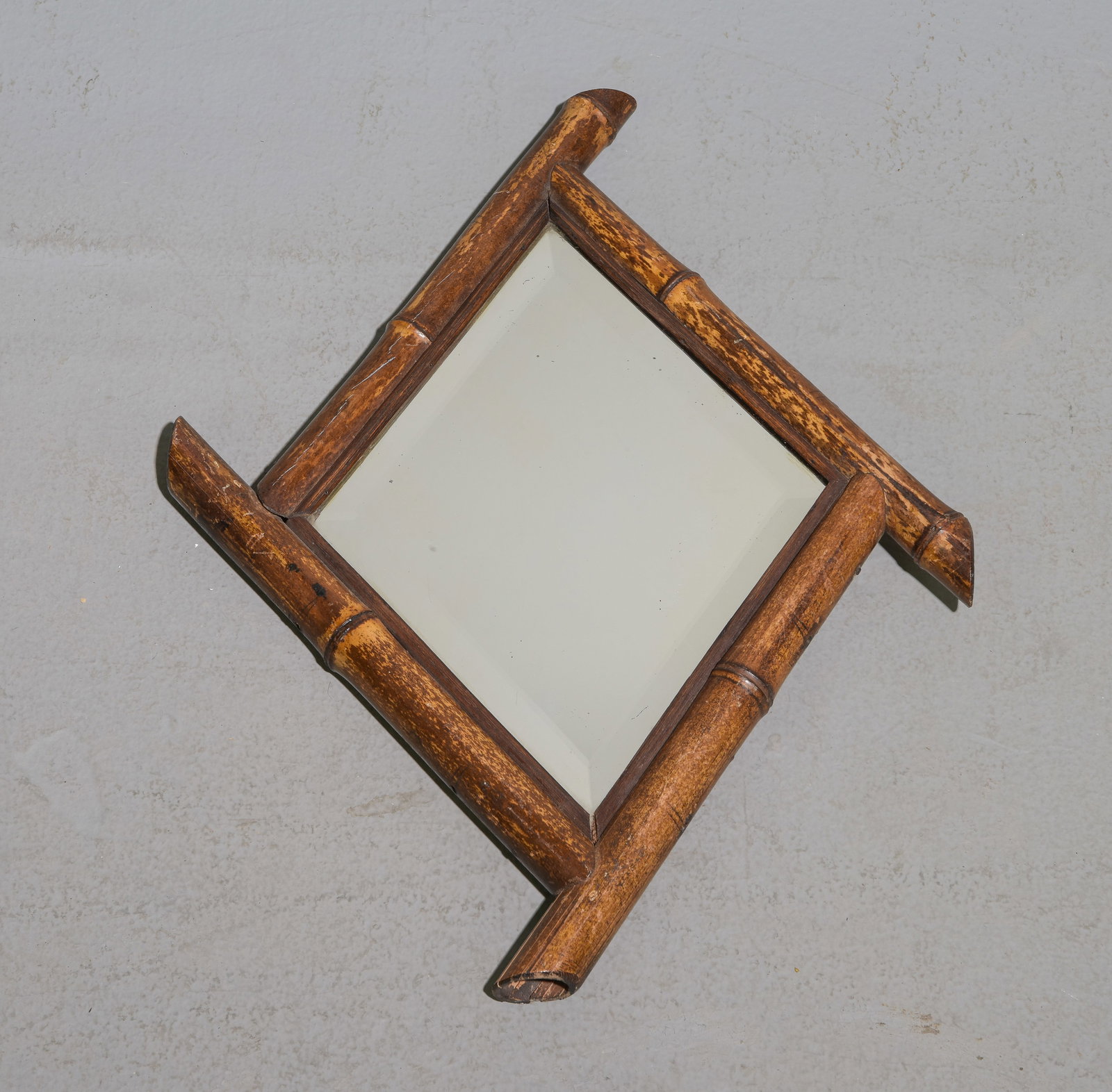 Faux Bamboo Diamond Shaped Framed Mirror (1 of 3)